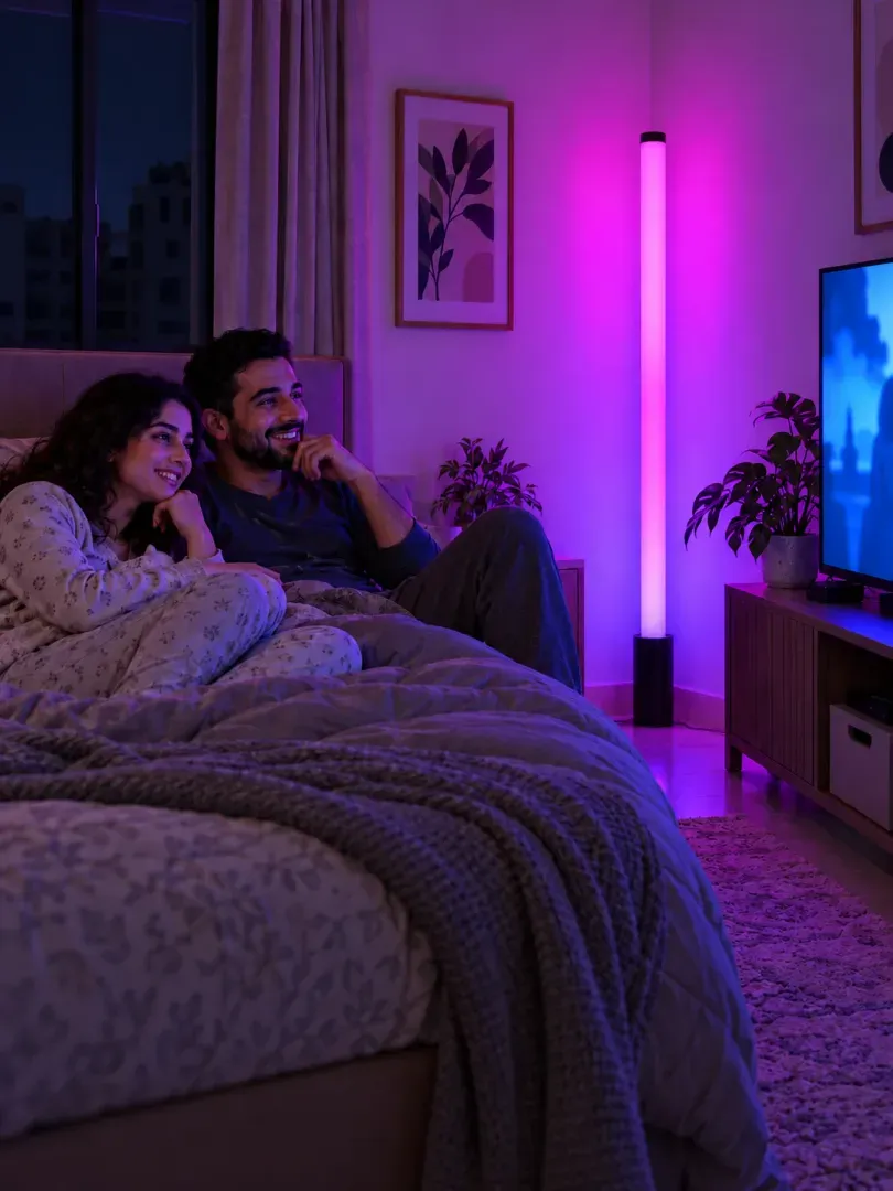 زوجان بيتفرجوا على مسلسل في أوضة النوم ولمبة الركن بنفسجي وبينك