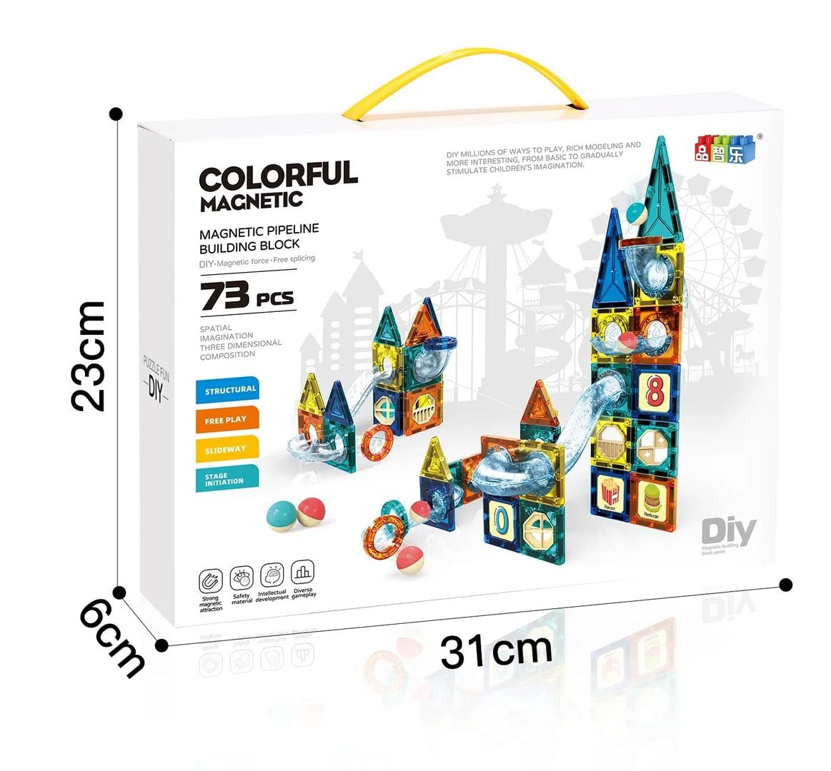 Magnetic Pipeline Building Blocks 73 pcs 4
