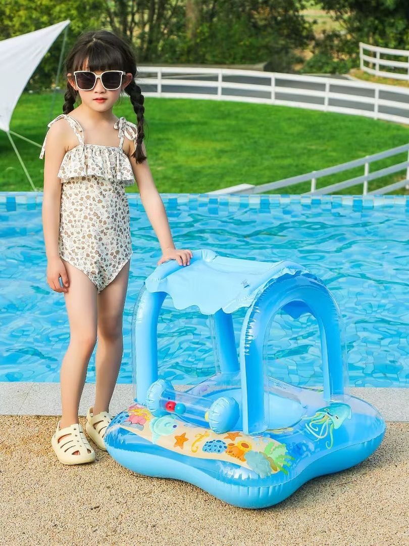 Kids Inflatable Pool Float with Canopy 4