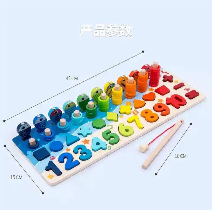 Wooden Number & Fishing Game 3