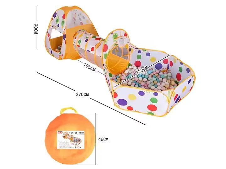 3-in-1 Foldable Play Tent & Tunnel Combo with 50 Balls 2