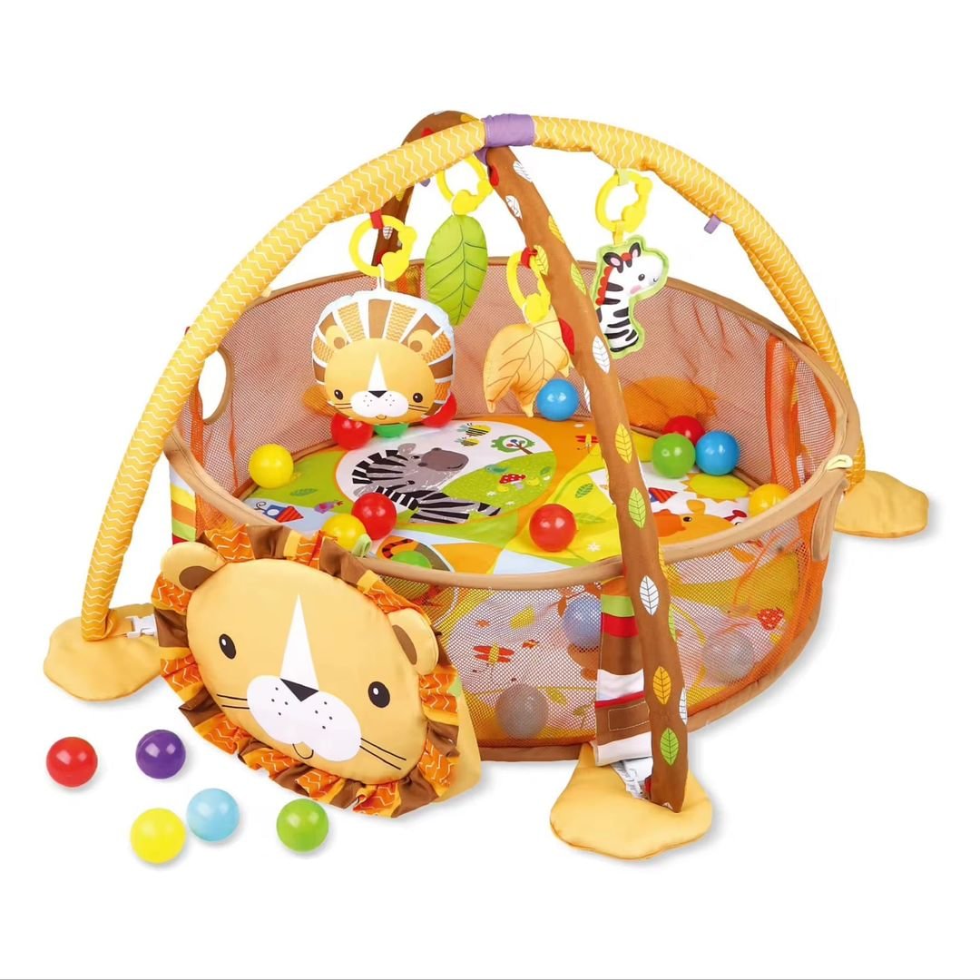 3-in-1 Lion Discovery Baby Play Mat & Ball Pit 3